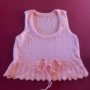 Pink knit sweater. Size L